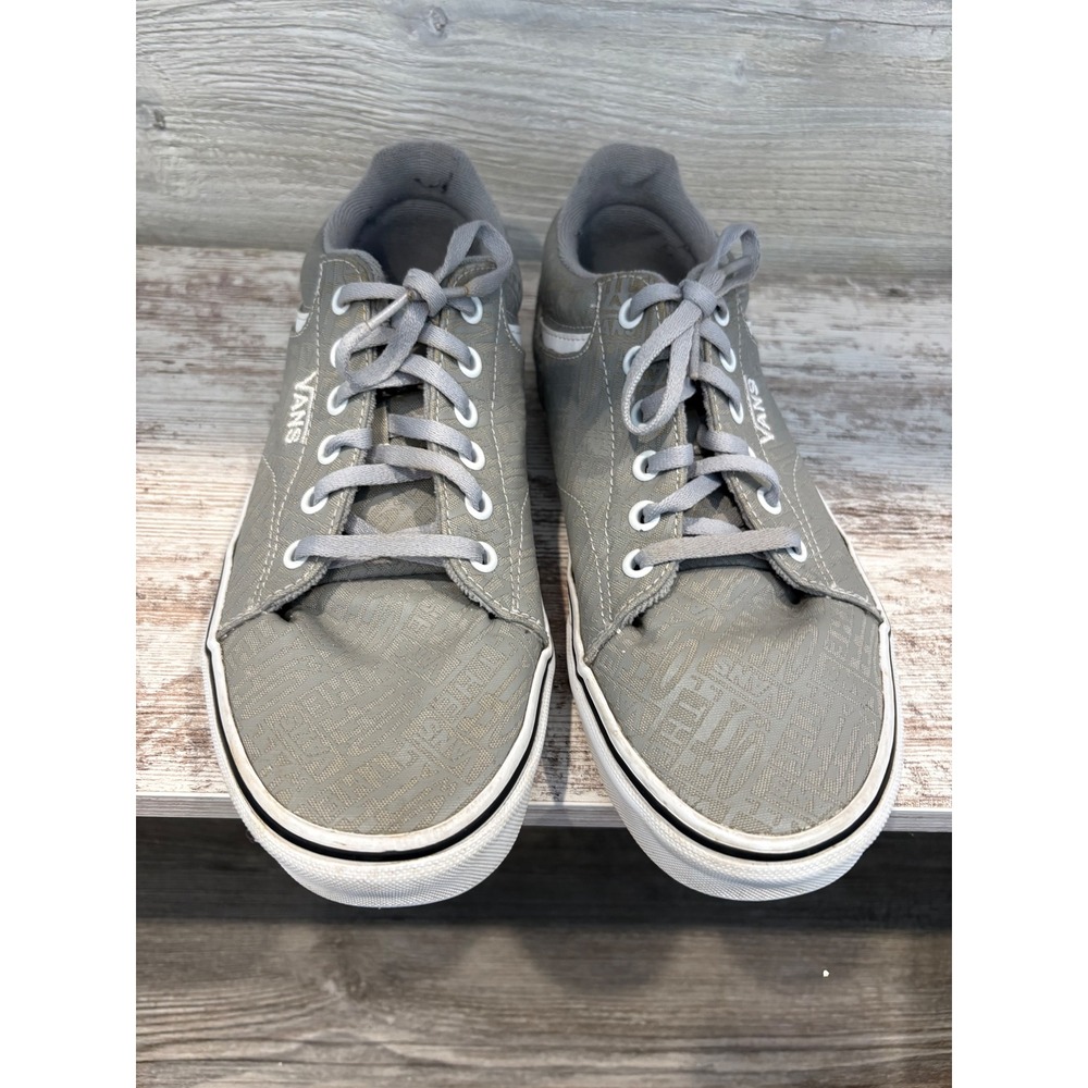 Vans Mens Low‎ Top Sneakers Gray Textured Logo Casual Lace Up Shoes Size 8